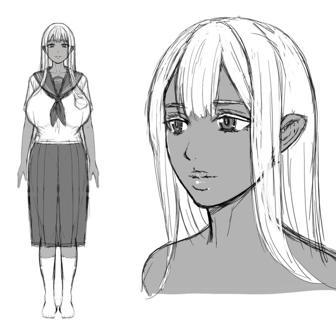 新作漫画のキャラデザ模索中 