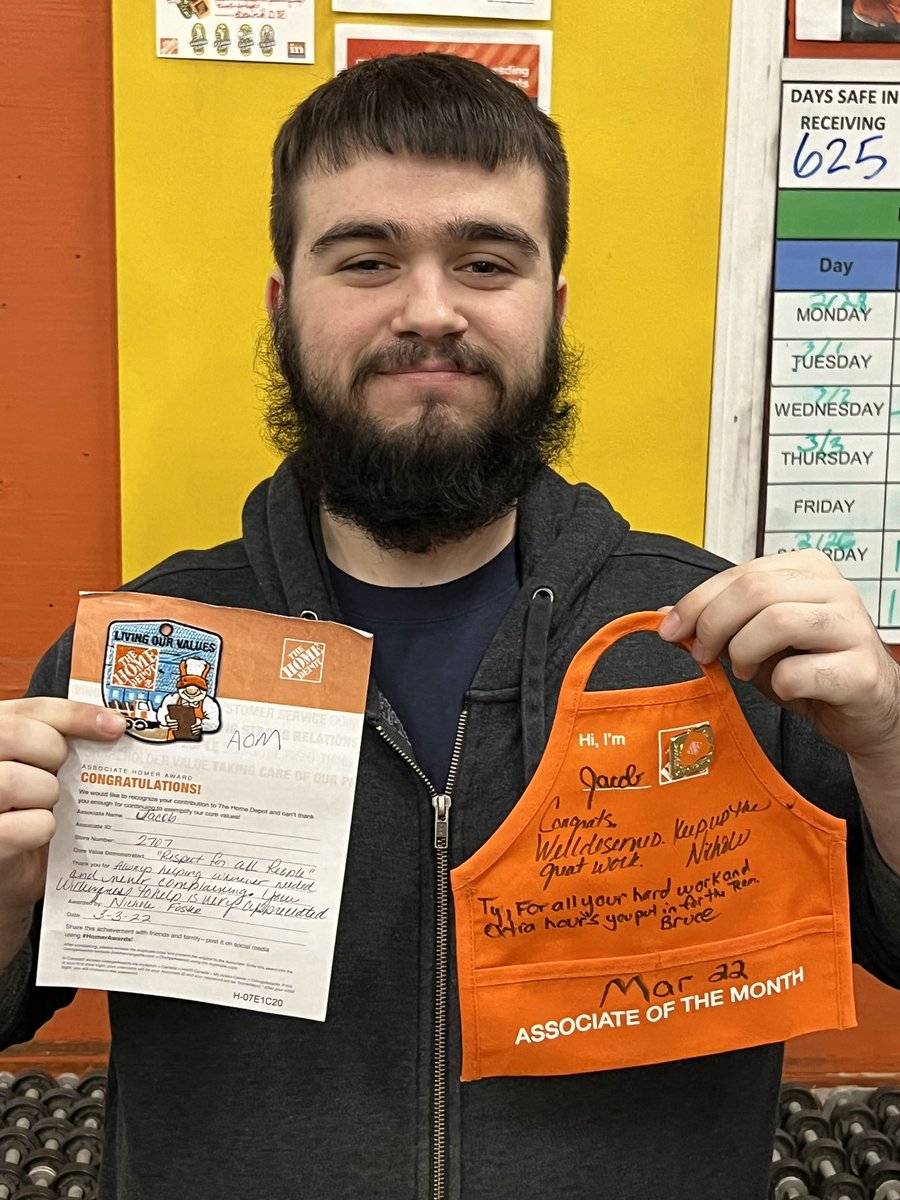 Bruce Black Jr. (@bruceblack_jr) on Twitter photo Huge Shoutout to 2707 March D38/93 Associate of Month !!!
Jacob Thank You for all your hard work for and dedication to the the store and the D38 Team.<a href="/yvonne_2707HD/">Yvonne V</a> <a href="/Evangerine2/">Evangerine</a> <a href="/Barrington_Phi/">Barrington P.</a> Huge Shoutout to 2707 March D38/93 Associate of Month !!!
Jacob Thank You for all your hard work for and dedication to the the store and the D38 Team.<a href="/yvonne_2707HD/">Yvonne V</a> <a href="/Evangerine2/">Evangerine</a> <a href="/Barrington_Phi/">Barrington P.</a>