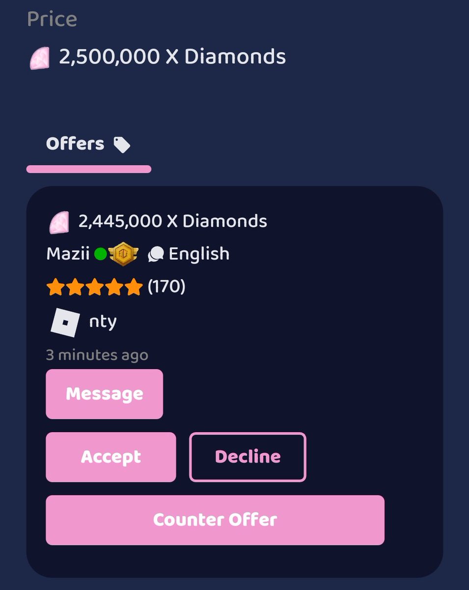 opal1que's tweet photo. @mallariaubrey @AudacityRaee this isnt a trade but i think glimmer is slightly increasing? i see people trade it for 2.4m-2.4m https://t.co/NLpann8KyW