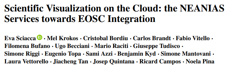 Neanias_eu's tweet photo. The scientific work “Scientific Visualization on the Cloud: the NEANIAS Services towards EOSC Integration”, with the support of NEANIAS project, has been published in Journal of Grid Computing. 
#EOSC #BigData 
Do not miss it: https://t.co/PwPQfe2wlk https://t.co/WmPEC7Ukmp