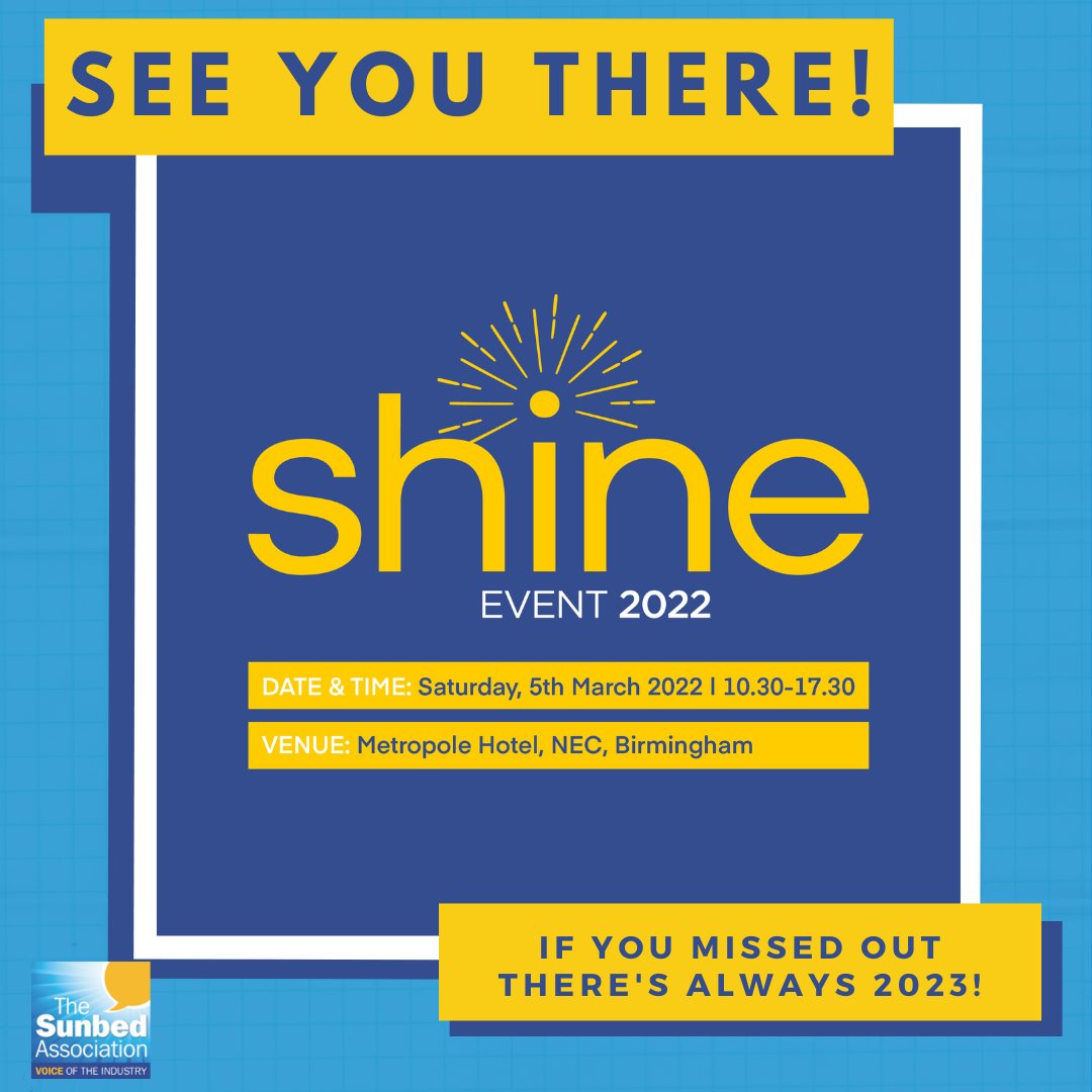 So excited for our 2022 SHINE event - looking forward to seeing you there! Sorry to those we couldn't fit in - but we'll look forward to an even bigger SHINE event in 2023! #ProfessionalOperators #ResponsibleTanning #LUV2Tan #Education #CustomerCare #SHINE