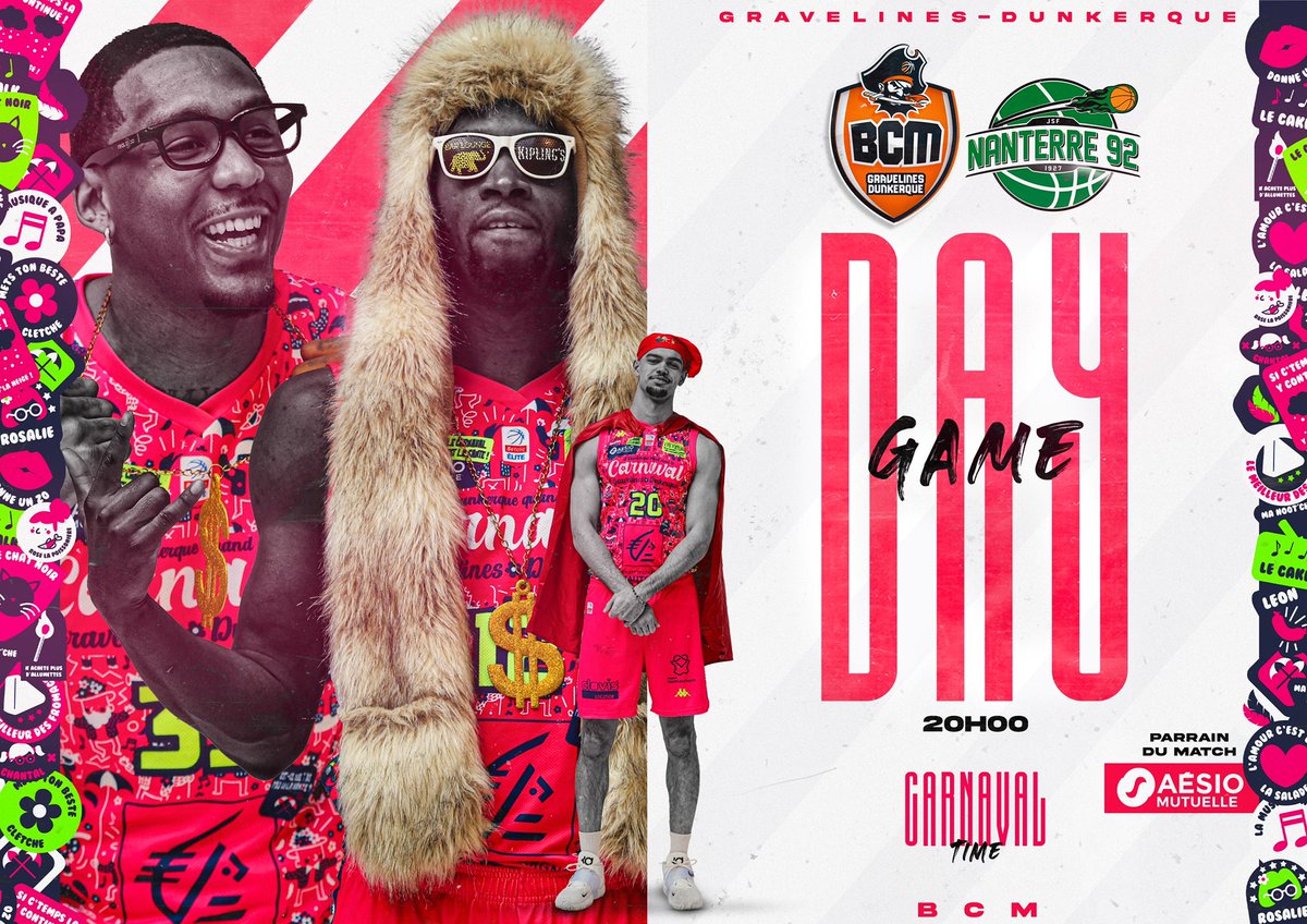 𝐆𝐀𝐌𝐄𝐃𝐀𝐘 🏴‍☠️

C’est l’heure du match de 𝐂𝐀𝐑𝐍𝐀𝐕𝐀𝐋 à Sportica ! 🎭

🆚 <a href="/Nanterre92/">Nanterre 92</a> 
⏰ 20H00
📍 SPORTICA
🎥  LNB TV

#TousBCM #BCMNAN