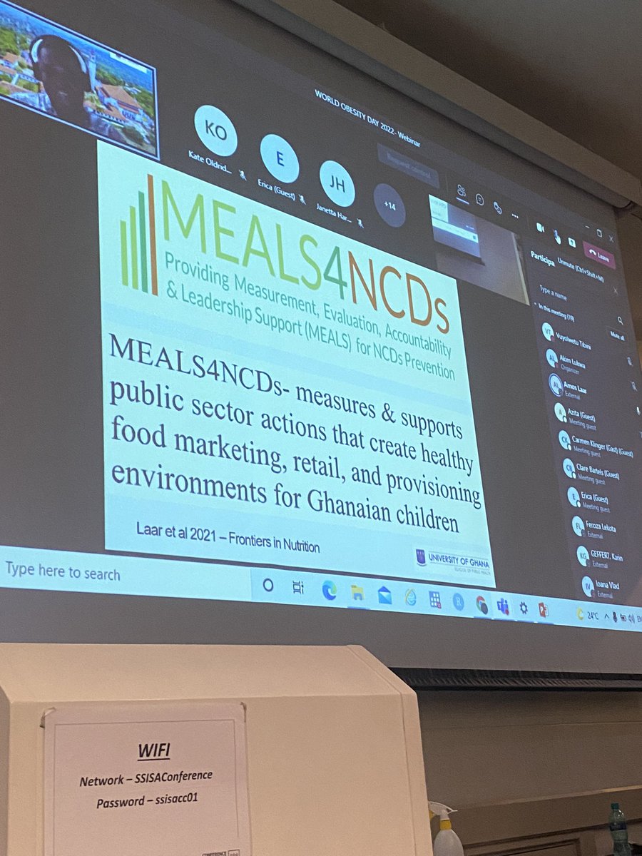 Professor Laar mentioning the MEALS4NCDs

#WorldObesityDay