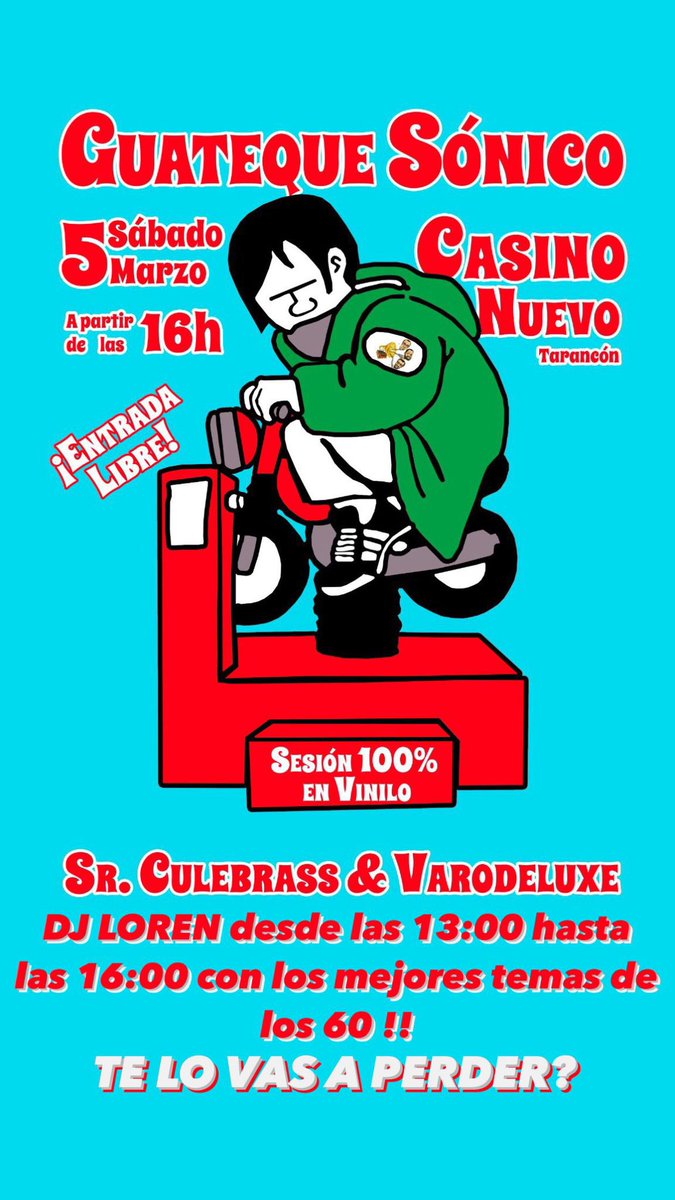 YeyesTarancon's tweet photo. El sábado 5 marzo, #yeyes22 #yeyésTarancón #guatequesónico en el Casino Nuevo #Tarancón #yeyes #sabadoyeye #los60 #años60 https://t.co/mIEow2Vfqm