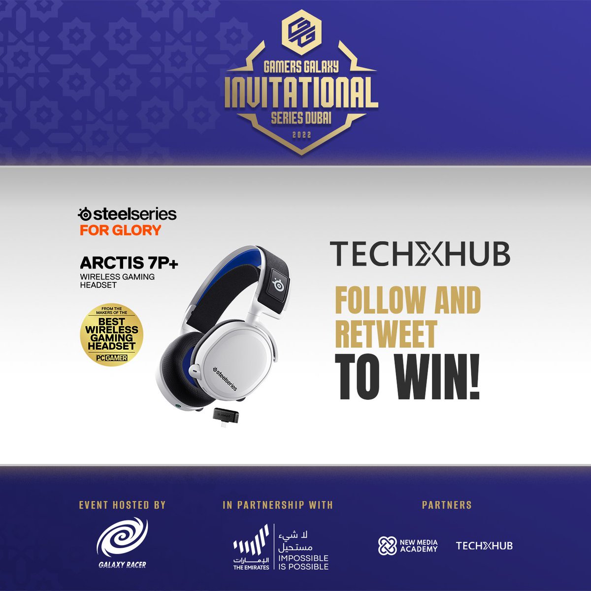 🚨GIVEAWAY ALERT! 🚨 
(1) Follow <a href="/GalaxyRacerDxb/">Galaxy Racer</a> and @TechXhubimea 
(2) Retweet this post for a chance to win!   

#GAMERSGALAXY
#steelseries #headphones #win #dota2