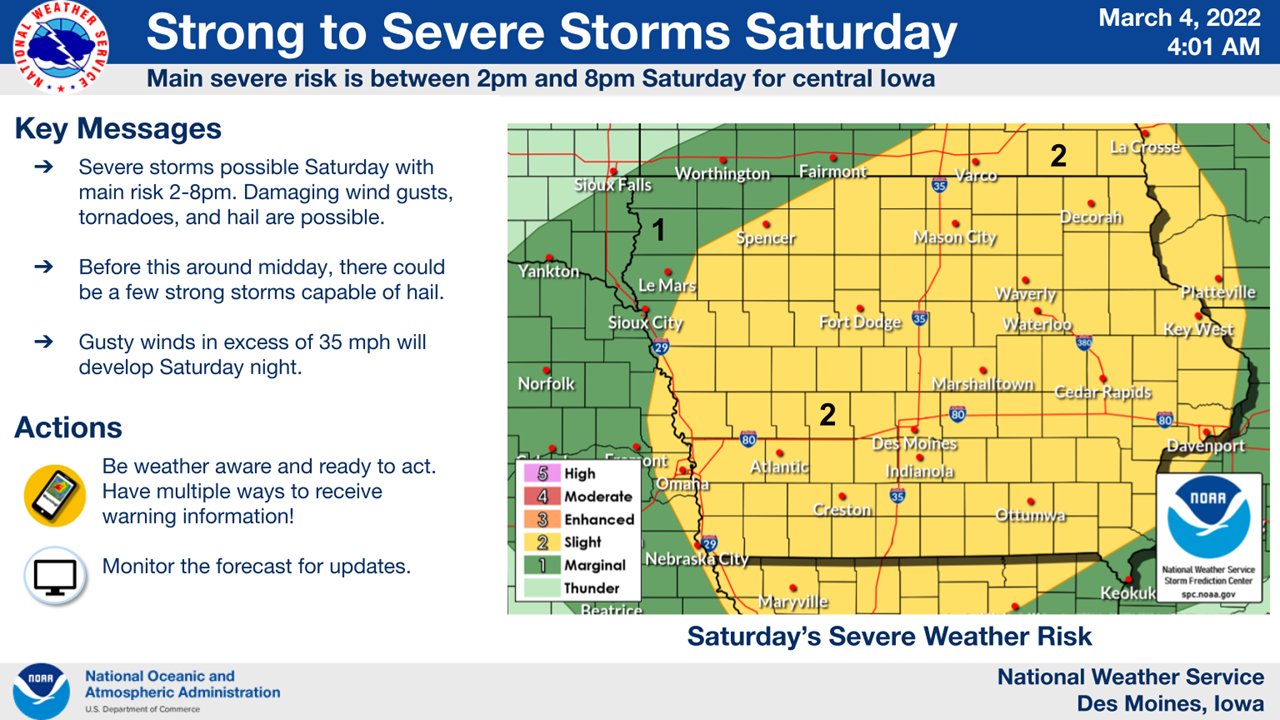 NWS Des Moines on Twitter "Strong to severe storms are forecast