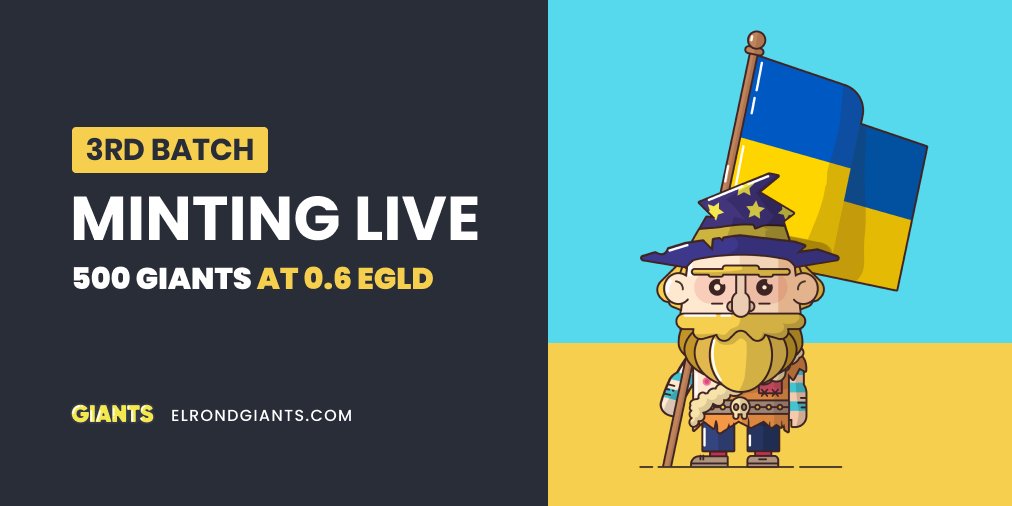 🚨NFT GIVEAWAY🚨

🎁1× Giants NFT worth $100

Rules:
1️⃣ Follow @ElrondSanta &amp; @elrondgiants
2️⃣ Like &amp; Retweet this post
3️⃣ Join: Discord discord.gg/v23VU2Pw6h
4️⃣ Tag 3 friends &amp; your discord handle

⏰24h

#ElrondCommunity #ElrondNFT #ElrondNFTs #ElrondNetwork #NFTGiveaway