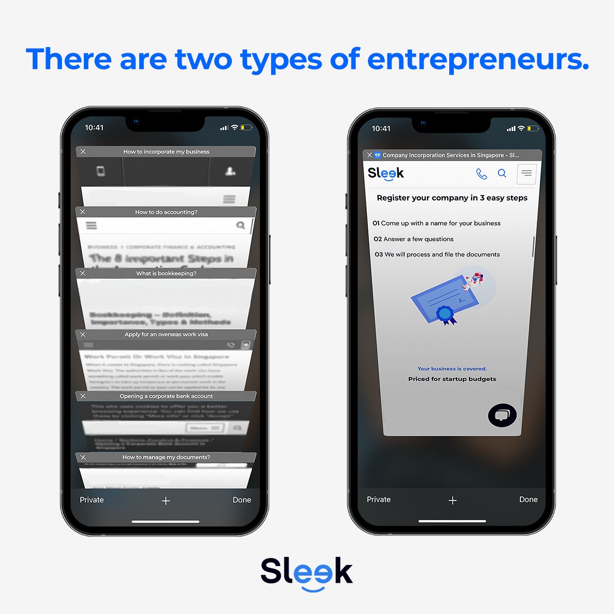 Sleek_corp's tweet image. There are #twotypes of entrepreneurs. Which one are you? 😌💀 

#sleek #allinone #businessregistration #twotypesofpeople