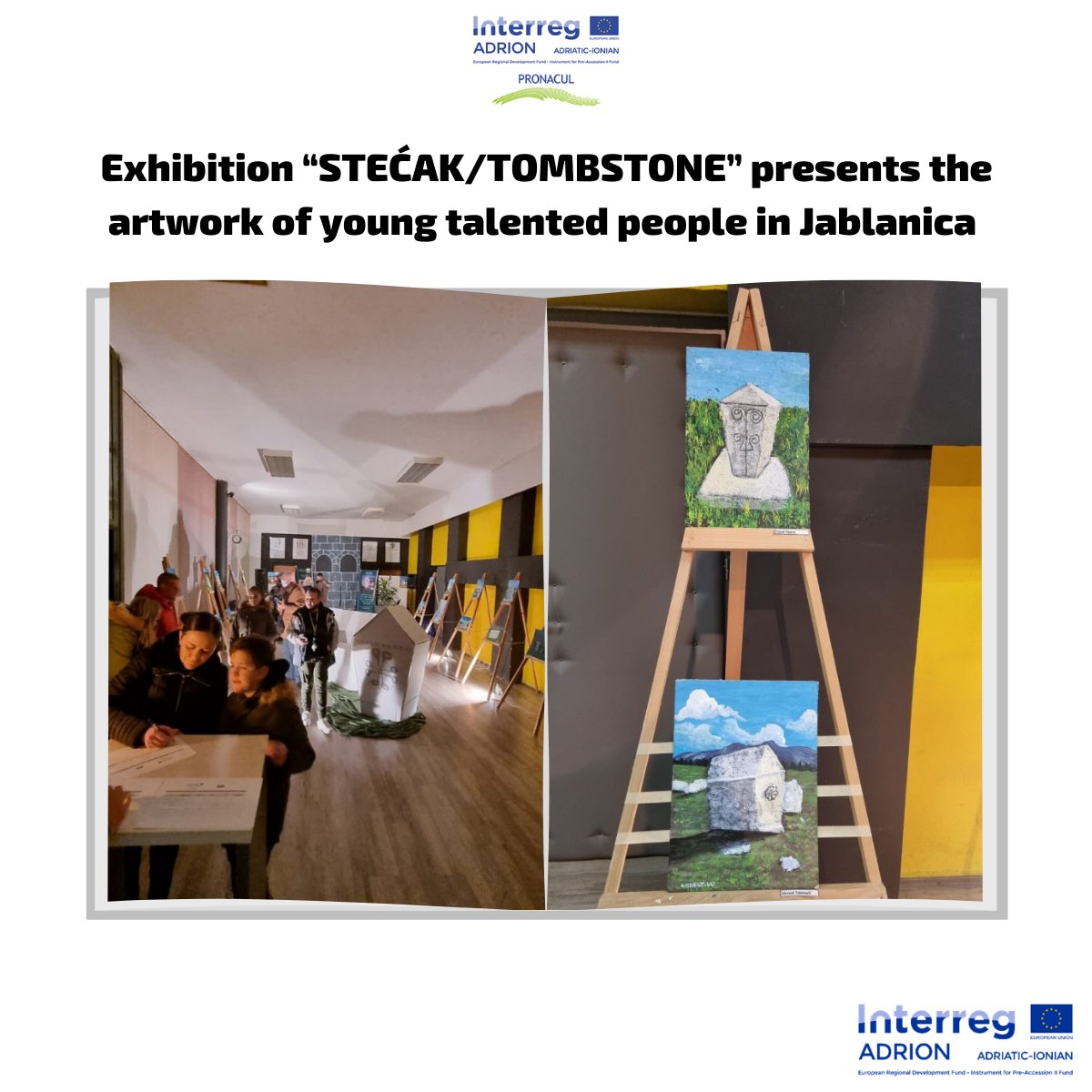 INTERREGADRION's tweet photo. ๐จ๐ผ๏ธWithin the project #PRONACUL, the exhibition โSTEฤAKโ was organized to present the cultural and historical heritage of the #Jablanica and #Herzegovina region.
More info ๐
https://t.co/P0n5leRFRW
#EUinmyregion
#MadewithInterreg
#EURegioInterreg https://t.co/xE2GrXSnrH