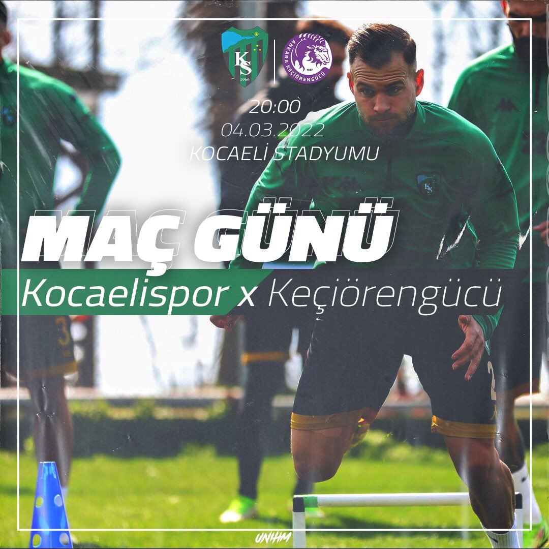 MAÇ GÜNÜ 🔥
#BugünGünlerdenKocaelispor
Sevdamız Kocaelisporumuz'a, Keçiörengücü karşısında başarılar diliyoruz.

⏰ 20.00
🏟 Kocaeli Stadyumu
#EfsaneGeriDöndü #UNIHM