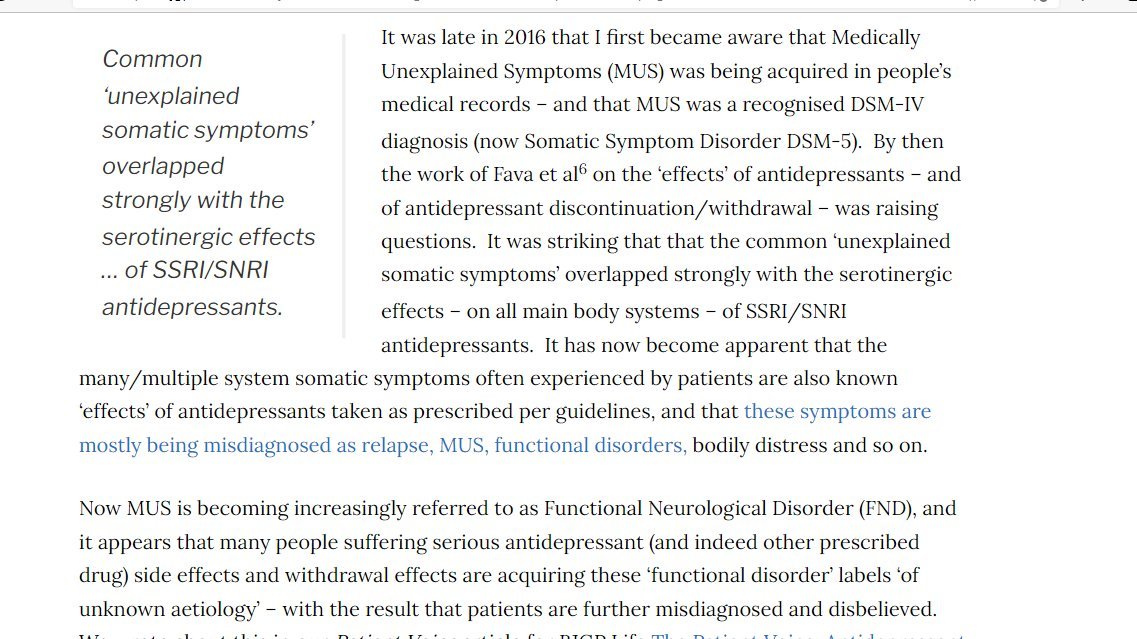 recover2renew's tweet photo. "Common ‘#unexplained #somatic #symptoms’ overlapped strongly with the #serotinergic #effects … of #SSRI/#SNRI #antidepressants." https://t.co/SGFSJiZC32