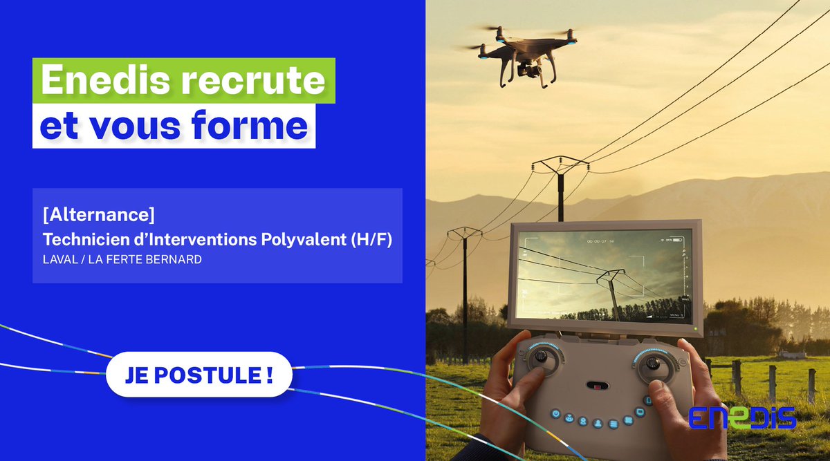 📢 [Offre d’#alternance] Vous suivez une formation d’électrotechnicien ? Vous aimez les activités en extérieur, êtes organisé et avez le sens de la prévention/sécurité ? 
📨 Ces offres à #Laval et #LaFertéBernard sont faites pour vous ! RDV sur enedis.fr/emploi?keyword…