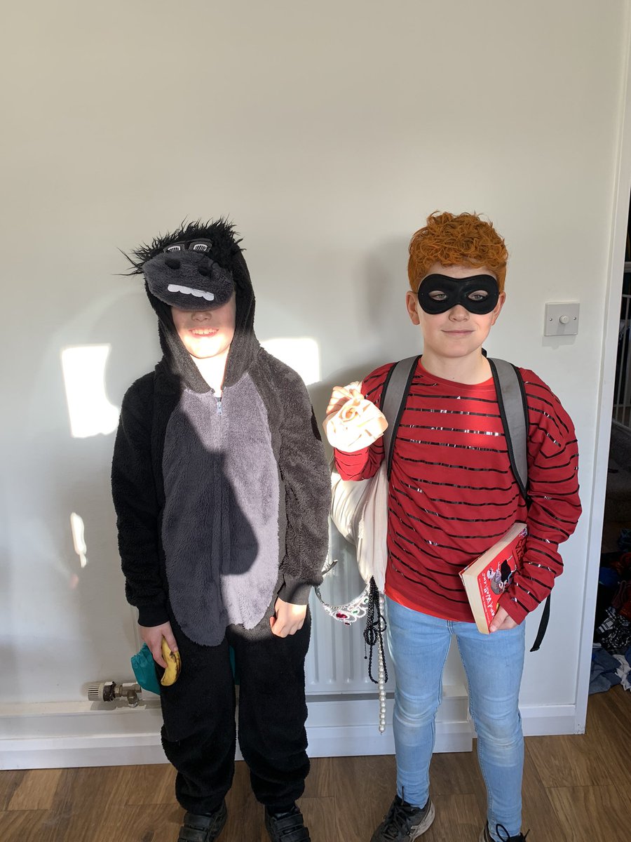 laurayoung1983's tweet photo. For World Book Day 2022 the boys had to go as a character from their favourite books @davidwalliams can you guess which they chose?!? #WorldBookDay #gangstagranny #codenamebananas https://t.co/qlENfUTTc8