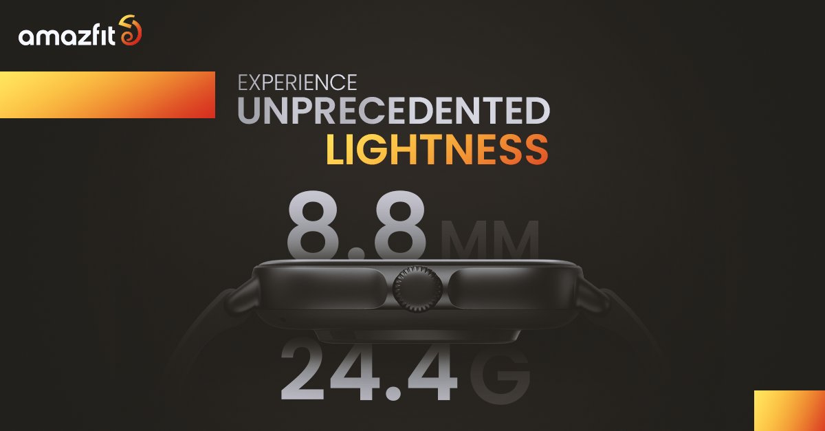 AmazfitIN's tweet photo. Feel nothing but smart technology and lightness on your wrist!
Weighing only 24.4g, GTS 3 provides your wrist a comfortable and convenient smart health experience.
#GTS3 #Amazfitindia #Fashion #Health #Fitness #Lightweight #Smartwatch #UpYourGame #SmartHealthMadeEasy https://t.co/D2La0enxog