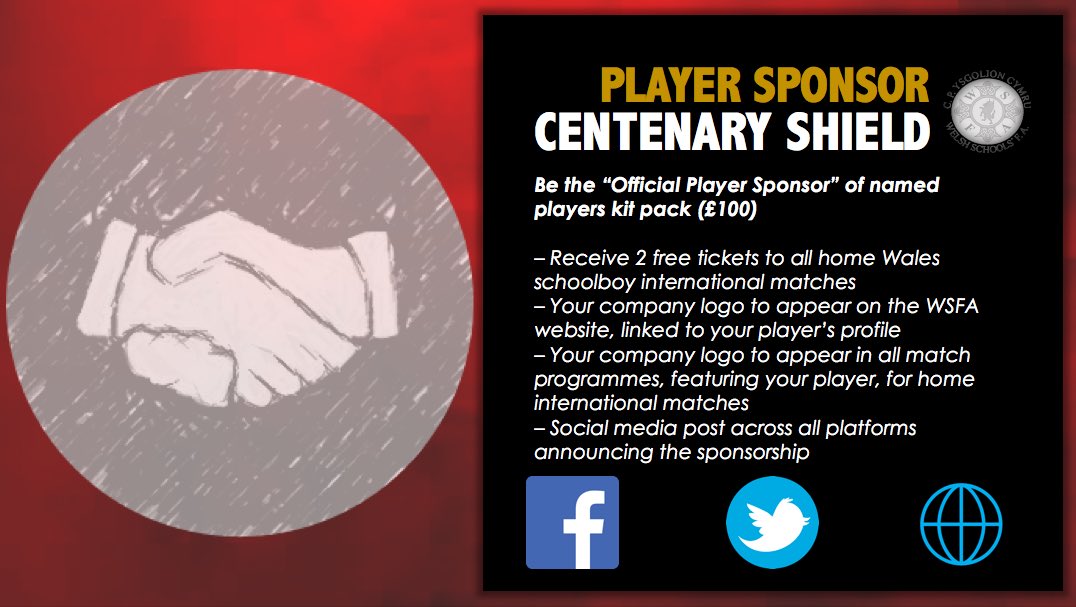WelshSchoolsFA's tweet photo. SPONSORSHIP | Boys U18 WSFA Update🏴󠁧󠁢󠁷󠁬󠁳󠁿

🤝 Do you want to #Sponsor one the 2️⃣0️⃣2️⃣2️⃣ #SAFIBCentenaryShield players⁉️

💷 £100
👀 (Read below what price includes)

Interested❓
➡️📩 wsfau18@gmail.com

#WSFA https://t.co/DrsqclxIB9