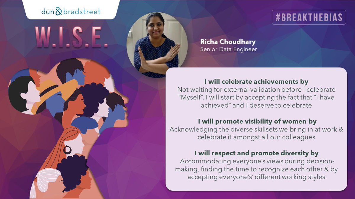 DNB_Technology's tweet image. Dun &amp;amp; Bradstreet’s Women Team Members are gearing up to celebrate the International Women’s Day.

Here’s Richa Choudhary sharing how she supports other women to help them #BreakTheBias.

#InternationalWomensDay #WISE #IWD  #womenempowerment #BreakTheBias