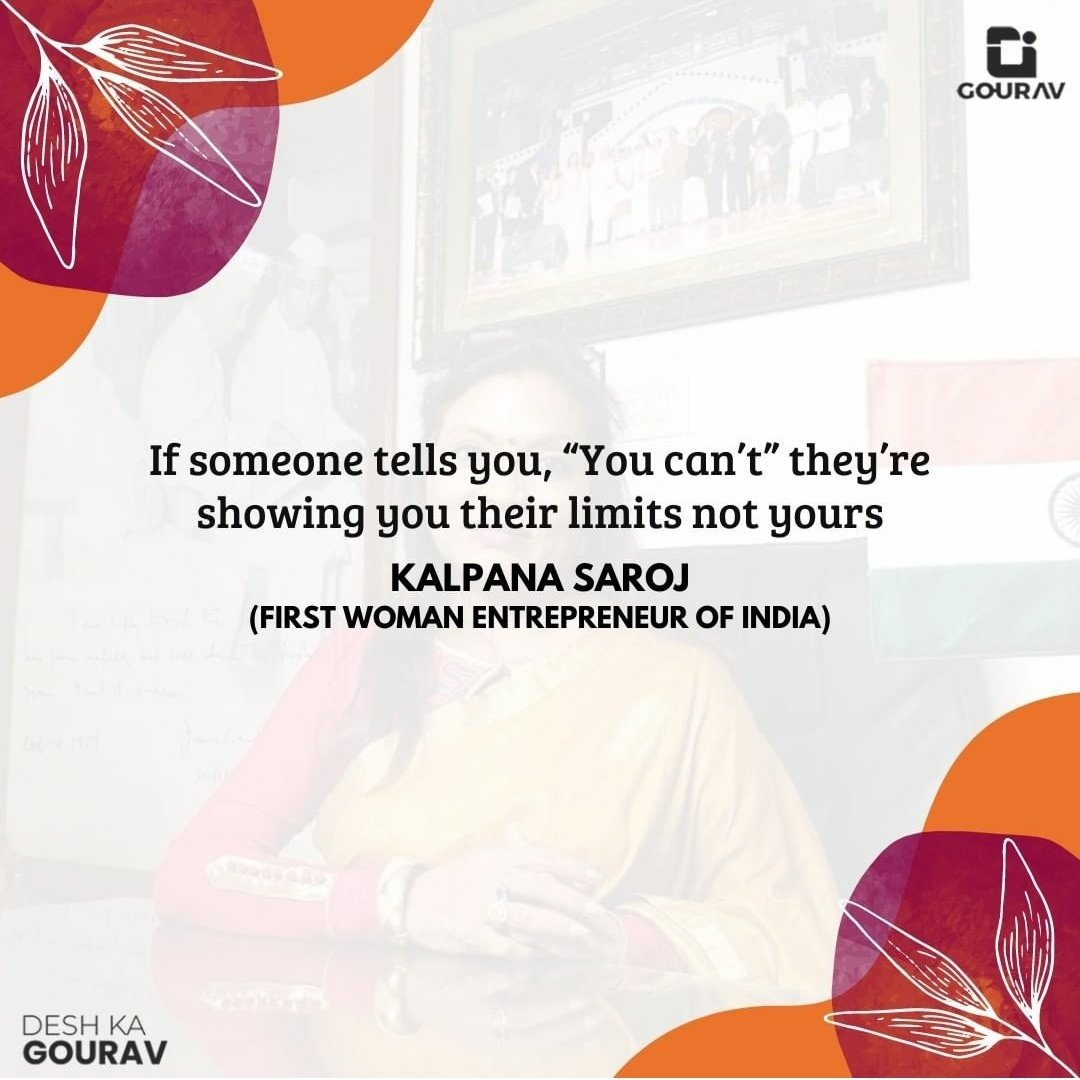with_gourav's tweet photo. Kalpana Saroj he opened a furniture store and eventually paid back her loans. Remembering her past, she started an NGO which gives finance to other underprivileged people. 
#DeshKaGourav #ShineWithGourav #FeelTheGourav #wonderwoman #Womenrise #WomenEmpowerment #ProudIndian https://t.co/VAi3k8LFUH