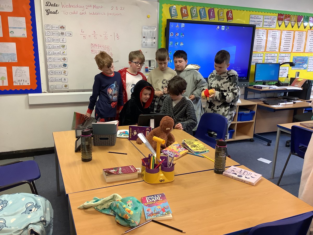 StBenedictYear5's tweet photo. We had great fun celebrating #WorldBookDay We made our own book trailers about our class book - #Thewizardsofonce @CressidaCowell https://t.co/AMcLFXIfyo