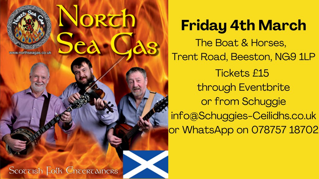 *There are a limited number of tickets now available on the door🎵*

£15 cash or card....oooh
Looking forward to a great night. Come along and enjoy!

#NorthSeaGas #Nottsmusic#Nottinghamlivemusic #Folkmusicnottingham #VisitNotts