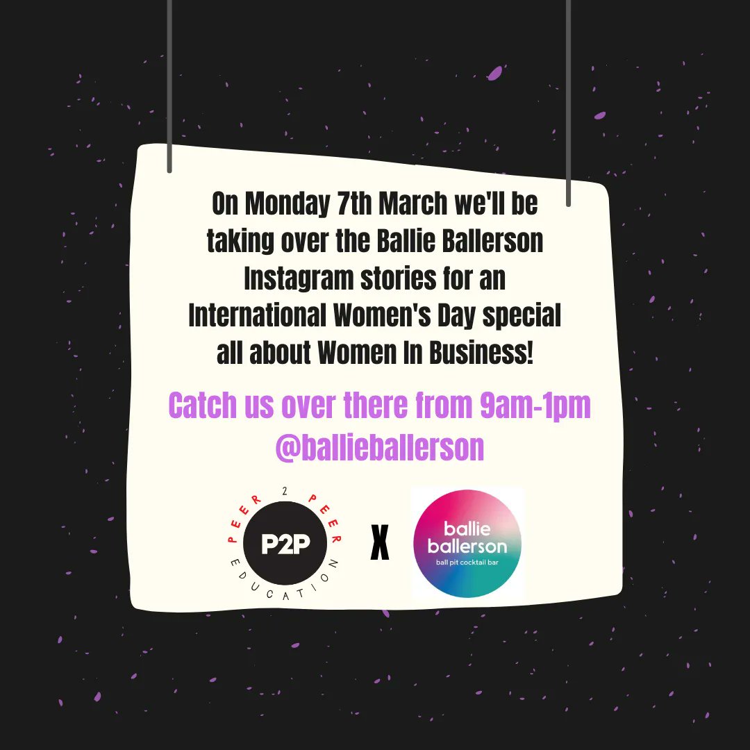 p2peducation's tweet photo. We are looking forward to this very special International Women's Day takeover with @ballieballerson 🎉

Be sure to check out their stories on Monday to learn more about P2P, our wonderful CEO and our amazing all female core team! 

See you there! ❤

#p2peducation #IWD2022 https://t.co/R4qmWuN2aj