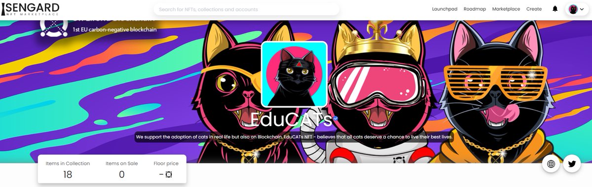 Good news for the community!

We are✅verified on @IsengardMarket MARKETPLACE
 
Now you can sell #EduCATs NFT on 
isengard.market/collection/EDU…

Adopt a CAT: trust.market/buy/EduNFT only 🙀0.15 $EGLD first #100 NFTs

#ElrondCommunity #ElrondNFTs #NFT #IsengardMarket #VERIFIED #NFTs