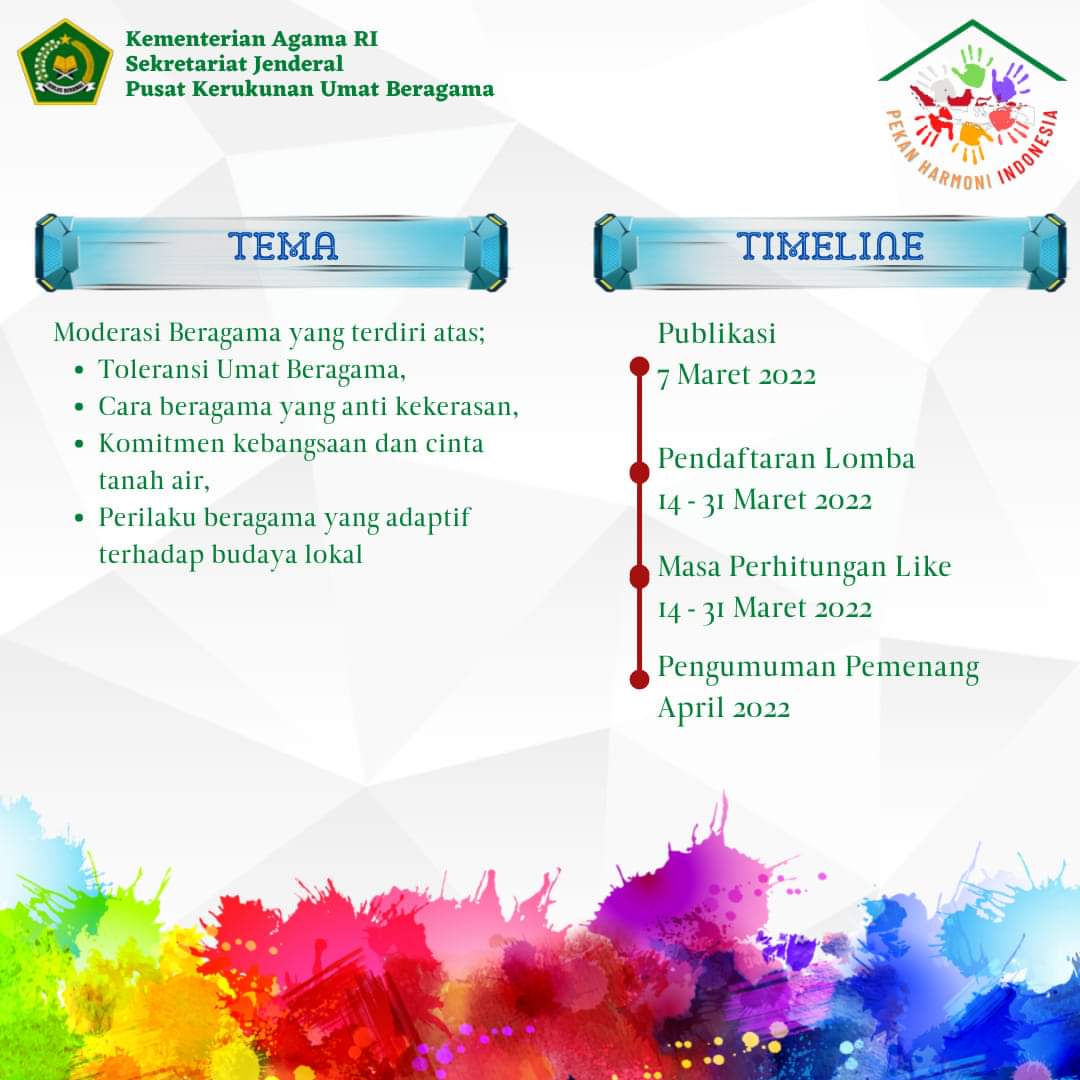 KemenagJateng's tweet photo. Repost from @PKUB_KemenagRI  

Hai... it's your time!!!
Kamu yang jiwanya kreatif plus toleran, anti kekerasan, cinta tanah air dan bangga budaya lokal.
Ada lomba foto, gambar, desain dan video Pendek loh
Yuk Tunjukkan Hasil Karyamu dan Menangkan Hadiah Total Ratusan Juta Rupiah https://t.co/ixppk4WVIS