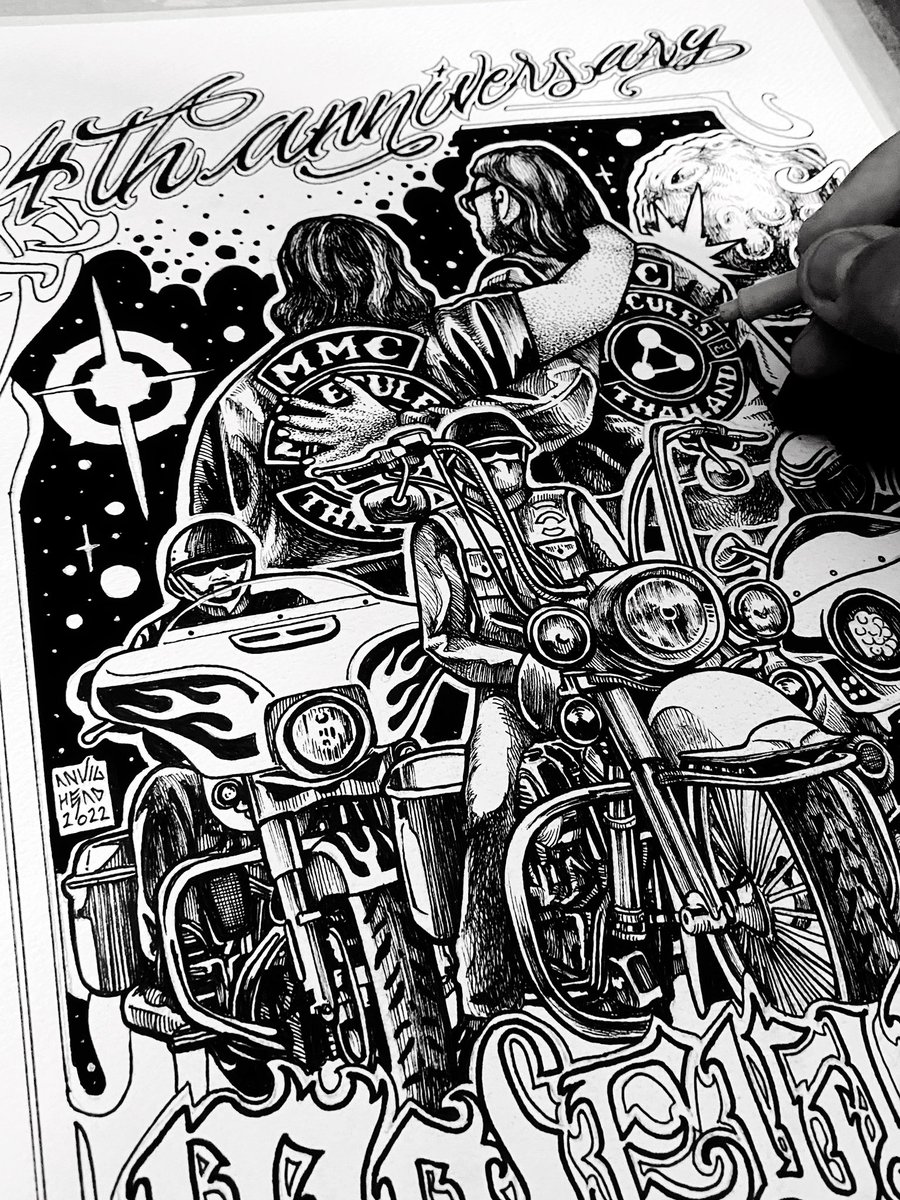 AnvilHeadTH's tweet photo. "Ride Together Ride forever" still inprogress ✍🏾🇹🇭⚡️⚡️
#anvilhead #illustration #nft #NFTCommunity #tshirt #design https://t.co/wksRoT3UKJ