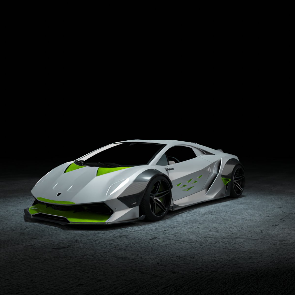 Car of the day #12
The Bull 🐂

Background: Concrete (rare)
Body color: White (common)
Spoiler: No Spoiler
Wheels: Grey