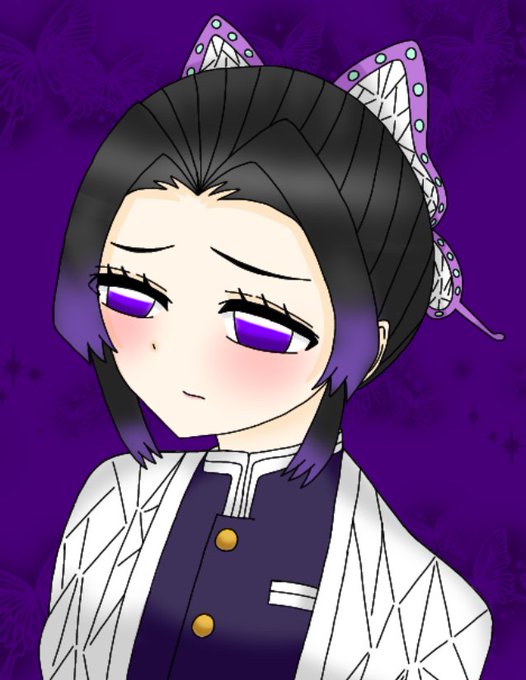 梨花＆羽入✨さんがTwitterに投稿した胡蝶しのぶ(鬼滅の刃)のイラスト。