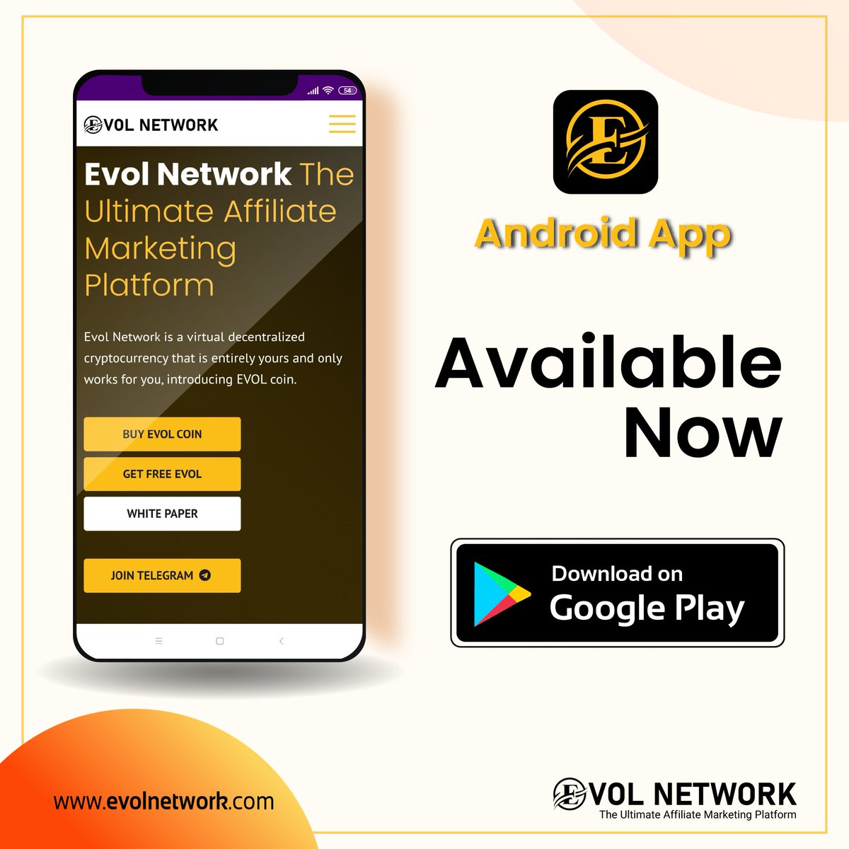 We've created an app that allows you to use our services with a single tap.

You can now connect to the EVOL Network with your Android smartphone.

Go to evolnetwork.com today.

#evolnetwork #evolnetworkapp #androidapp