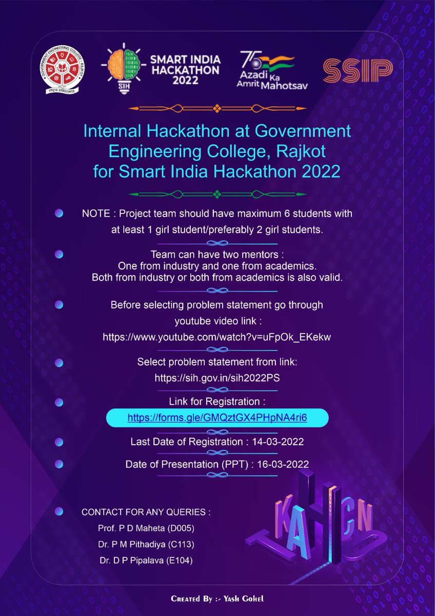 GecRajkot2004's tweet image. #sih2022 
#smartindiahackathon2022
#gecrajkot
#gecrevent
#gecrachievement
#Gecr