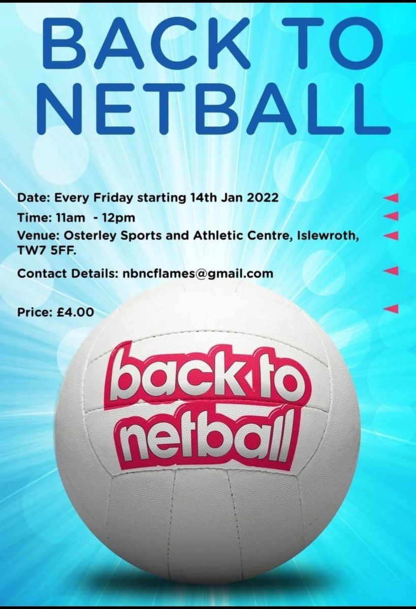 beverleyturner's tweet image. Get your trainers on mums! This is the best fun I have all week. A proper work out in a warm sports hall with a great netball coach. ALL ABILITIES WELCOME!
Only £4.10. Pay and play. No commitment. 
#netball
#westlondon
#backtonetball