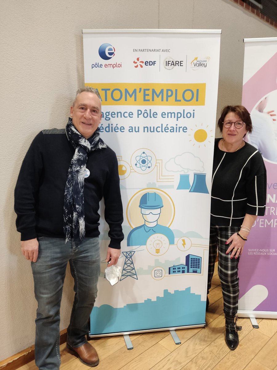 #LeNucleaireRecrute,  Vous recherchez une alternance, un CDD ou un CDI ? Le nucléaire vous intéresse ? 
Retrouvez Sandrine et Alain de l’agence #AtomEmploi dès maintenant et jusqu’à midi au centre international de rencontre de Saint-Vulbas 👍