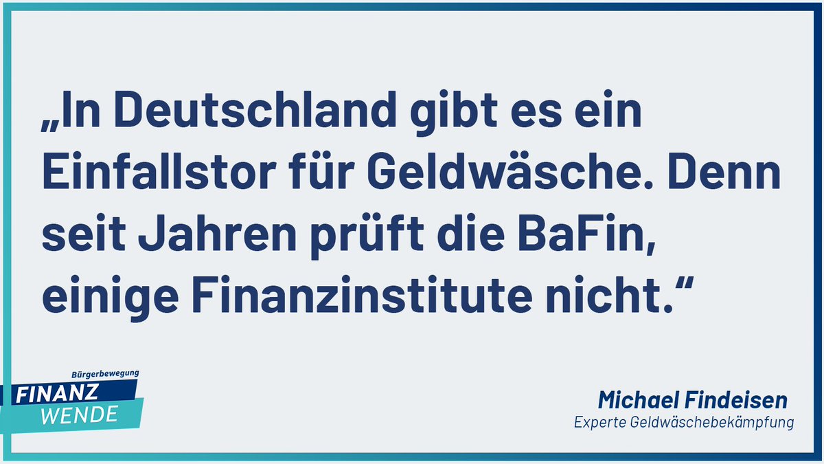 finanzwende's tweet photo. Wir fordern konsequente Verfolgung von Geldwäsche!
Rund 300 Finanzinstitute sind von #Geldwäsche-Überwachung der Finanzaufsicht #BaFin de facto ausgenommen. Das widerspricht EU-rechtlichen Vorgaben. Darum leiten wir ein Vertragsverletzungsverfahren ein! https://t.co/7x69sV7EUW \1 https://t.co/JQF5GpK09i