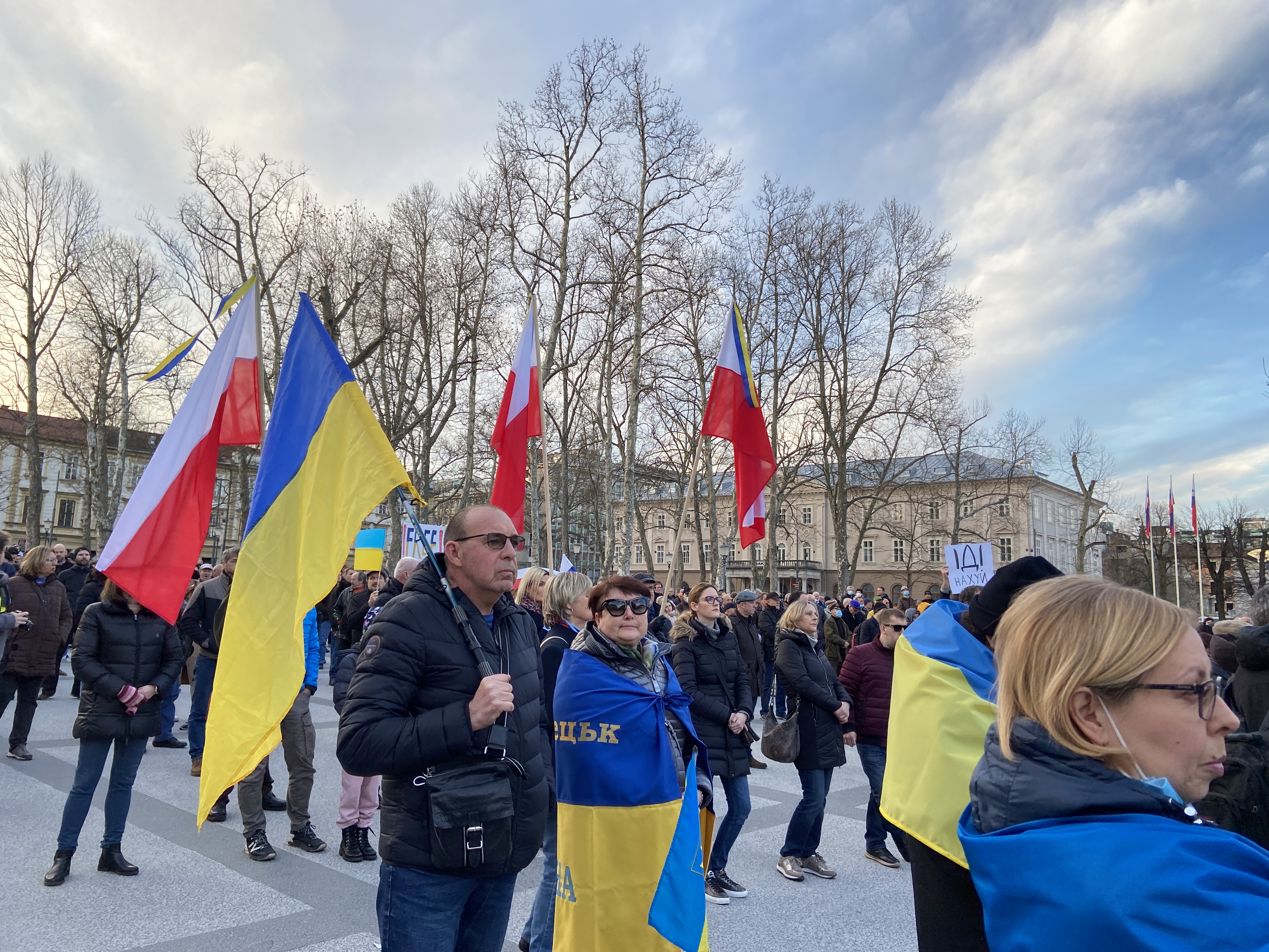 Protest polsko-ukraiński w sercu Słowenii