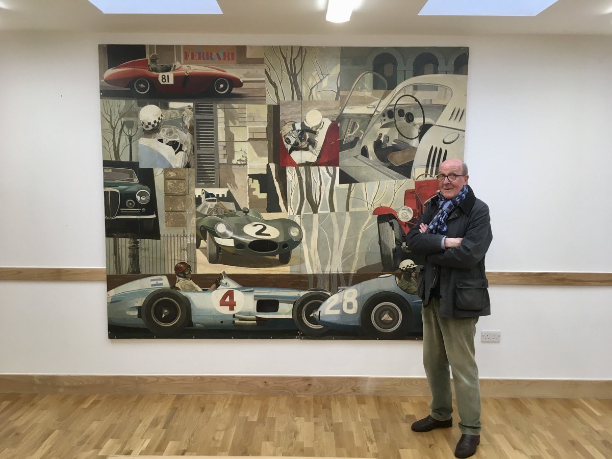 RobReynolds0's tweet image. Great to catch up with #OldBedalian Bill Jackson back ⁦@BedalesSchool⁩. He enjoyed seeing the Mark Wickham mural in its new home in Sixth Form studies. Mark painted it when he was in the Sixth Form in 1956, and recently restored it for us back to former glory.