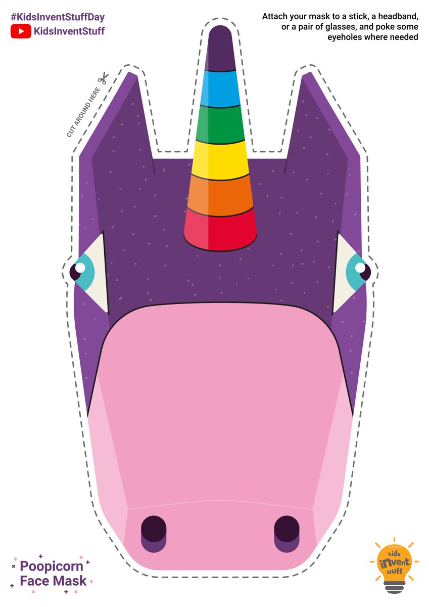 Raspberry_Pi's tweet photo. Happy #KidsInventStuffDay! Join us throughout the day as we celebrate all the awesome work our friends at @KidsInventStuff do to encourage STEAM and inspire young makers. We've even made a Poopicorn mask for the occasion! You can download it here: https://t.co/OtwhfdZ39U https://t.co/gNWLjb94fR