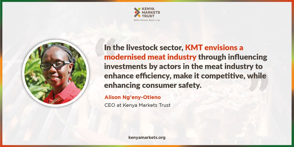 "In the livestock sector, KMT envisions a modernised meat industry through influencing investments by actors in the meat industry to enhance efficiency, make it competitive, while enhancing consumer safety."

~ Alison Ng’eny-Otieno, CEO KMT

#livestock #foodsecurity #pastoralists