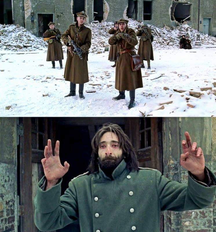 TheCineprism's tweet photo. "Don't shoot, Don't shoot. I beg you, I'm a Polish"

"Then why the fucking coat?"

"I'm cold"

🎬  The Pianist (2002) https://t.co/vM49zzApU2