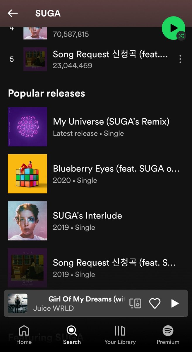 Bangtan7Bang's tweet photo. So FiNALLY what I think the #sugasong is removed from his profile (popular release) and that was a Spotify glitch.....so there's no need to blame Indian armies in it.... What ever happened was just #first_chapter_with_bts_in_india so let's remember it as a fun incident... https://t.co/etEuUUO0bv