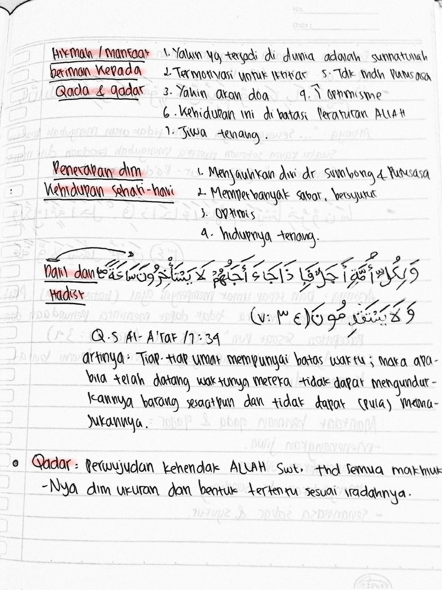 wartsyb's tweet photo. Catatan
Matpel : Pendidikan Agama Islam
Kelas : 9
Beriman kepada Qada dan Qadar https://t.co/ffADlfTULz