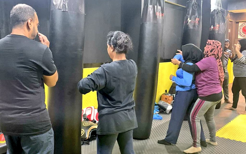 Bc_Maldives's tweet photo. Under Self Defence Training Programme for women, so far we have covered Human Anatomy &amp; Motions, Foot, Palm &amp; Fist Strike Variations, Psychology Side of Self Defence, Arm Choke Escapes, Knee Attacks, Kick Variations, Ground Attack Escape and Elbow Variations. @fightsoulmv https://t.co/18l6sjkfOf