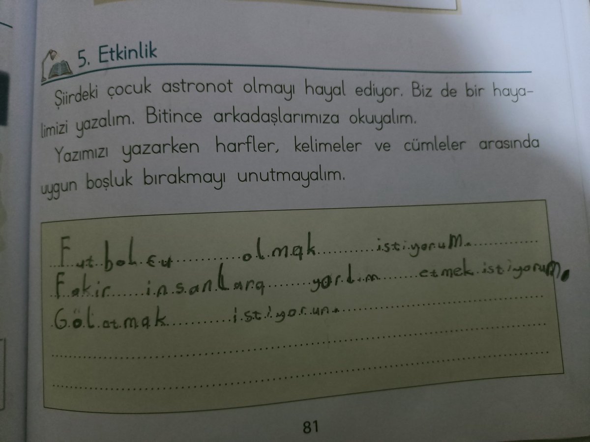 6 yaşındaki oğlumun hayali. Senin o minik kalbini severim ben 🥰🥰