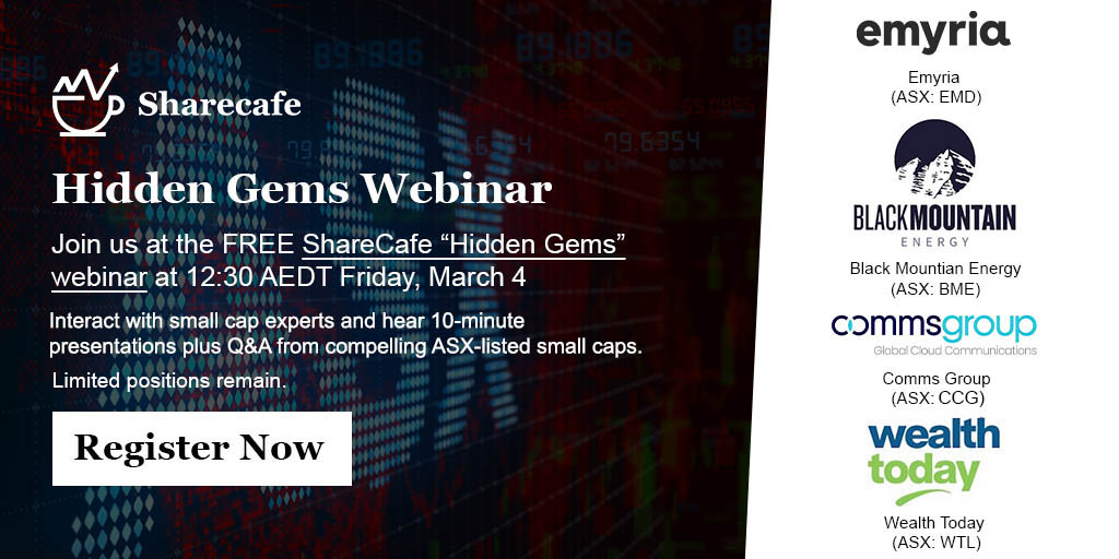 sharecafetweets's tweet image. This week's webinar will discuss technology-powered health services, cloud communications, oil and gas &amp;amp; financial services. Register now bit.ly/HGW_4_3_22 to hear from @emyriaglobal $EMD, #CommsGroup $CCG, @BlkMtn_Energy $BME &amp;amp; #WealthToday $WTL