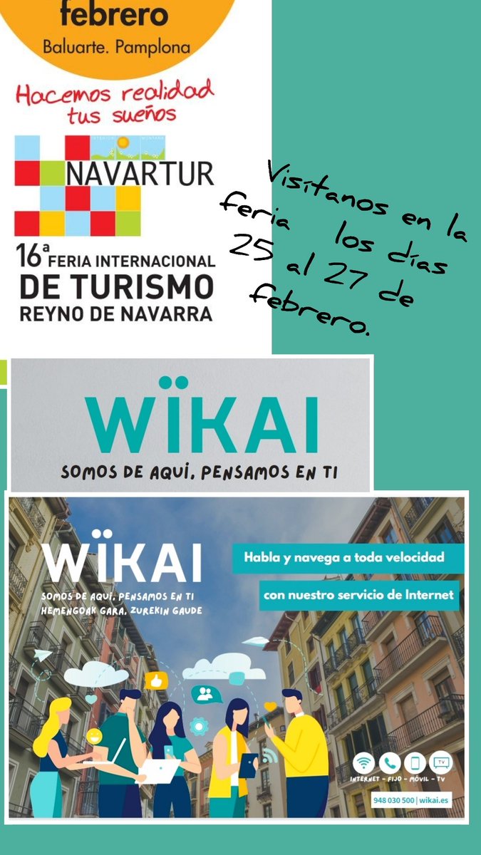 LauraSan_1's tweet photo. 📢#WIKAI, somos de aquí pensamos en ti. 
  🎯Visítanos en la feria #Navartur   los días 25 al 27 de febrero. https://t.co/h0ktSYUGmb