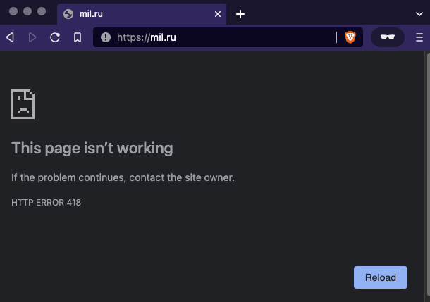 The good ol’ 418 server response code