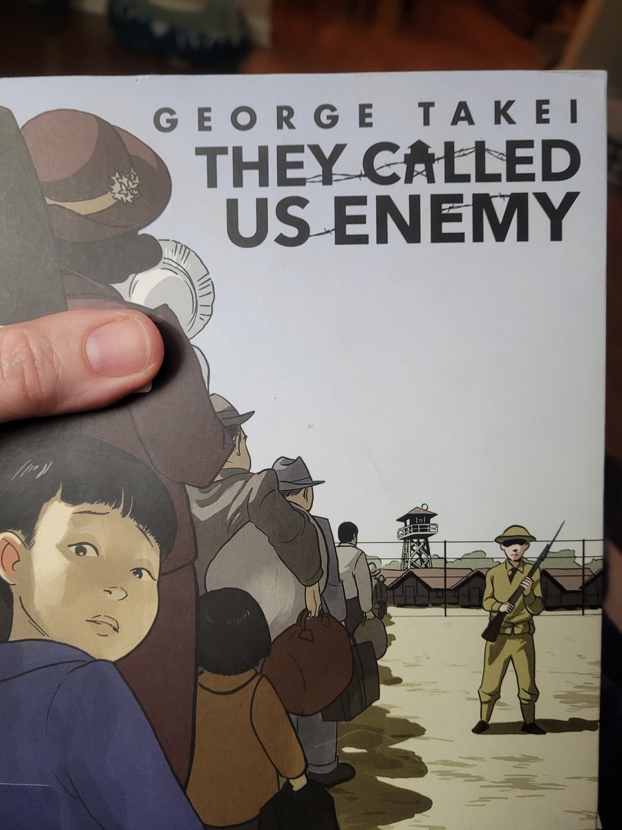 AHRonnee's tweet photo. Tonight's #publiclibrary pick @GeorgeTakei #TheyCalledUsEnemy #justineisinger #stevenscott art by #harmonybecker https://t.co/fgweQ87vLo