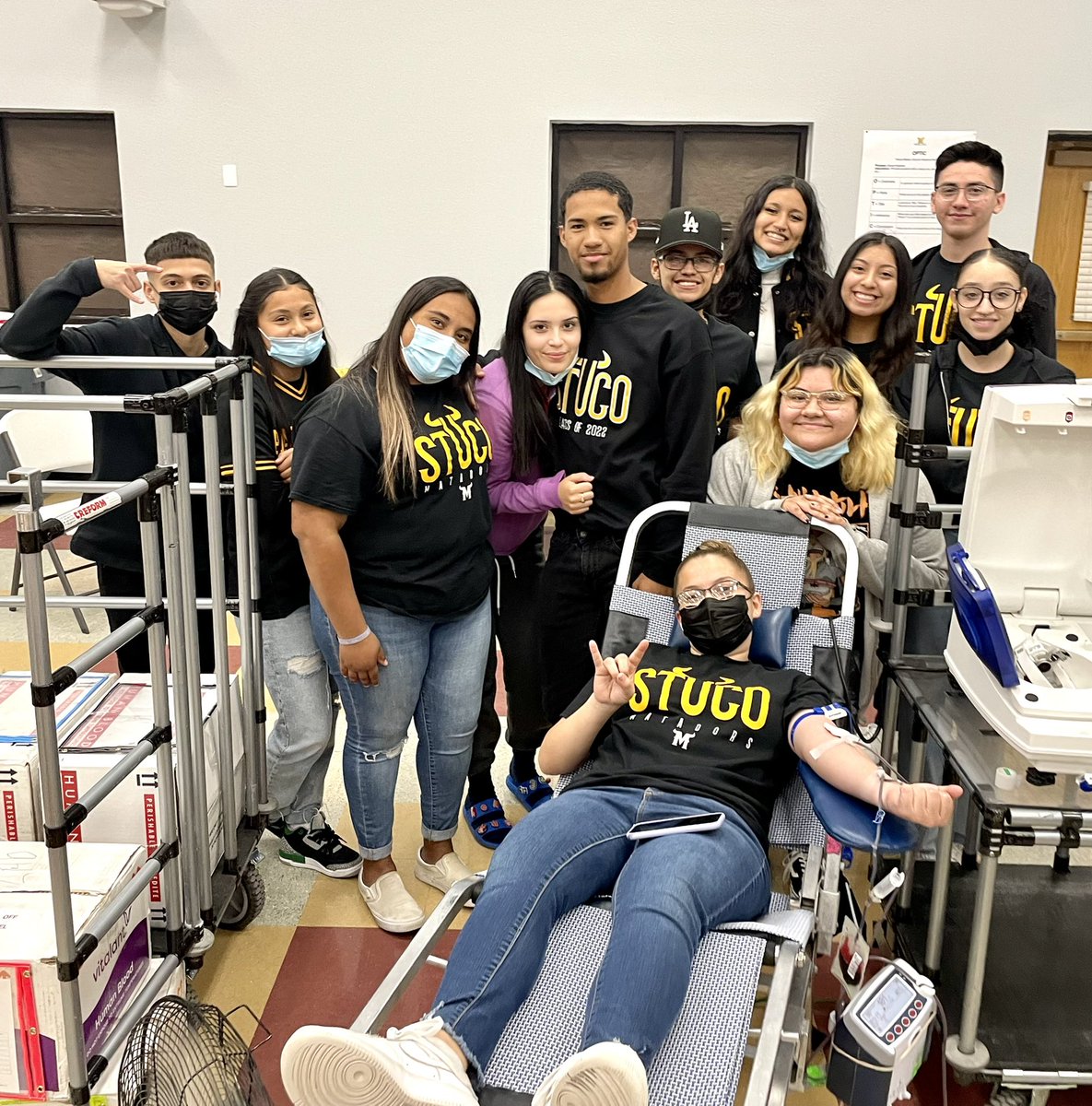 MatadorStuCo's tweet photo. Through our blood drive in partnership with Vitalant, we were able to collect 82 units of blood today! Not all heroes wear capes 😎 Our StuCo team is thankful to be part of such a giving community! @YsletaISD @JSalgado_PHS @_ashleynp21 @coachisaac915 @jlvanley @mrscoachjones70 https://t.co/HW5UD0c6BC