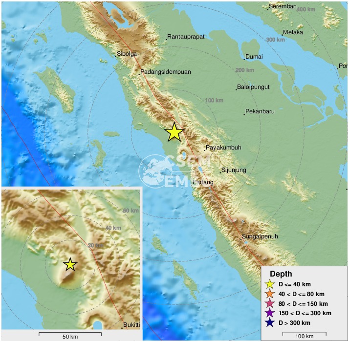 LastQuake's tweet photo. #Earthquake (#gempa) confirmed by seismic data.⚠Preliminary info: M6.0 || 65 km NW of #Bukittinggi (#Indonesia) || 8 min ago (local time 08:39:29). Follow the thread for the updates👇 https://t.co/CHDf8WM26d