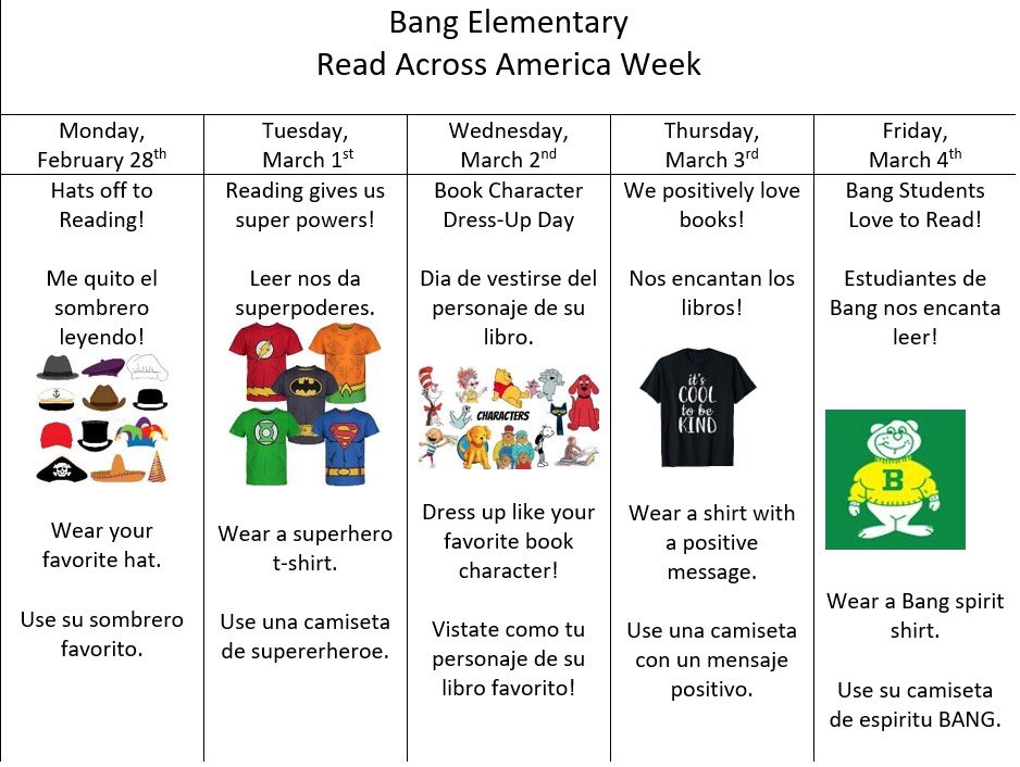 Excited for a week of celebrating reading! Read Across America begins Monday, February 28th at Bang ES! <a href="/BangElementary/">Bang Elementary</a> #bangbearsread <a href="/CyFairLibraries/">CyFairLibraries</a> #cfisdlibrarians